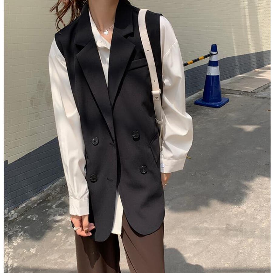 QutieFlash テーラードジレ 予約 デコラティブ アシンメトリー テーラード ジレ | LiLiRena