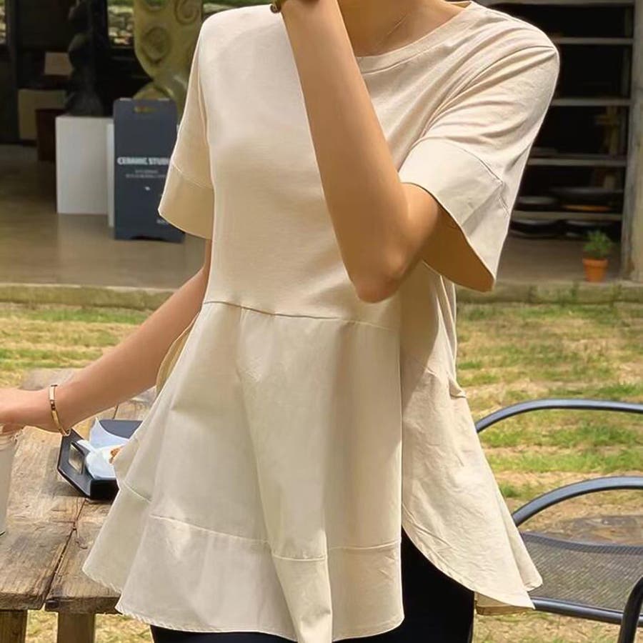 裾フレアTシャツ【韓国ファッション】[品番：DOUW0005966]｜Doula