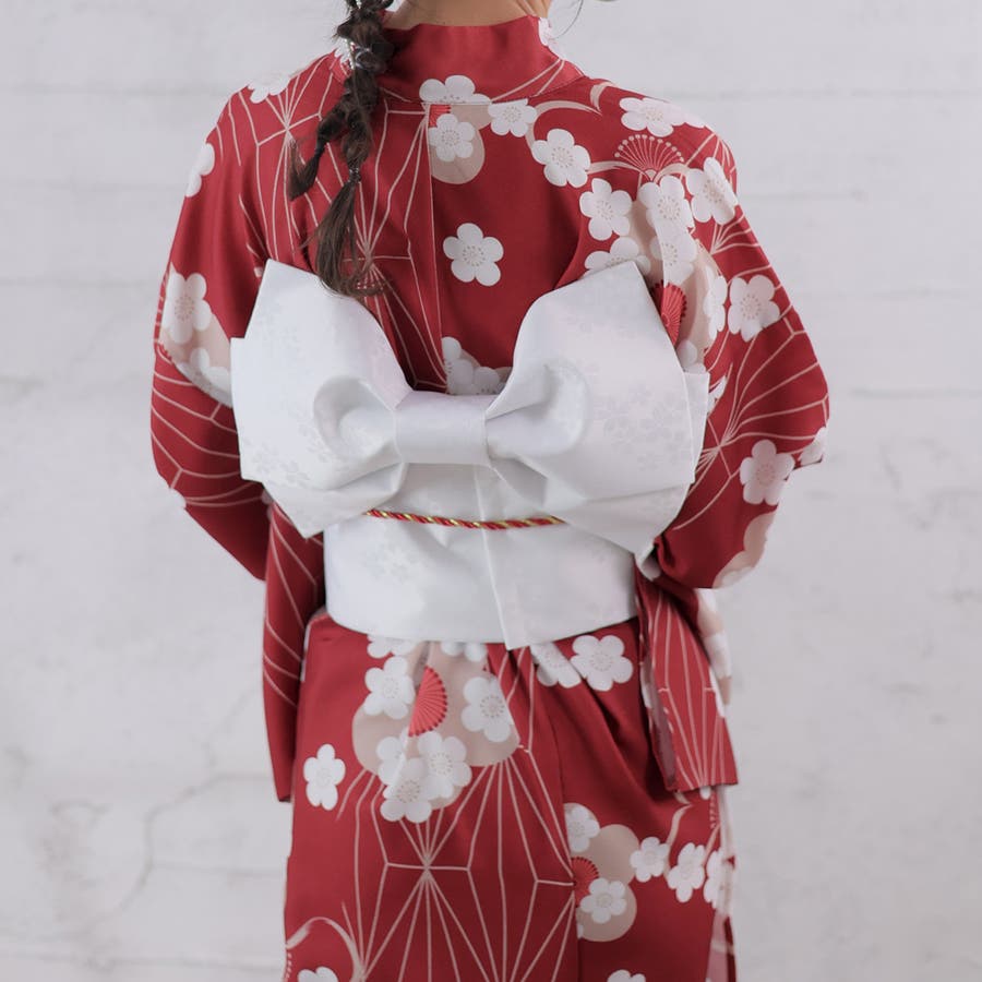 大正ロマン香る。浴衣セット 梅柄 赤色[品番：DOUW0008662]｜Doula