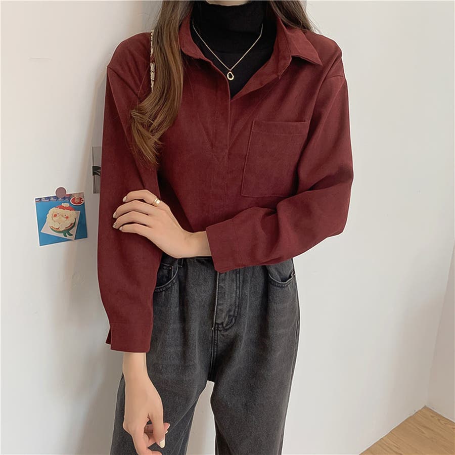 タートルネックレイヤードシャツ【韓国ファッション】【春夏新商品 