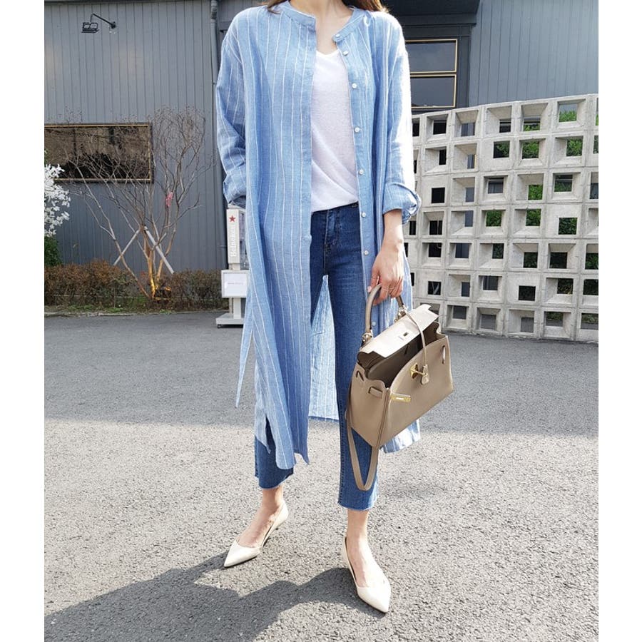 21春夏商品 ストライプシャツワンピース 韓国ファッション 品番 Zj Girly Doll ガーリードール のレディースファッション通販 Shoplist ショップリスト