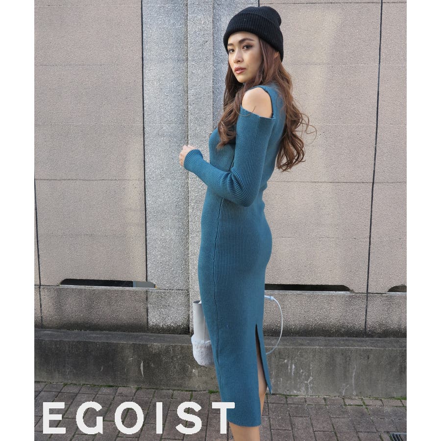 肩開きタートルニットワンピース[品番：EO000004139]｜EGOIST