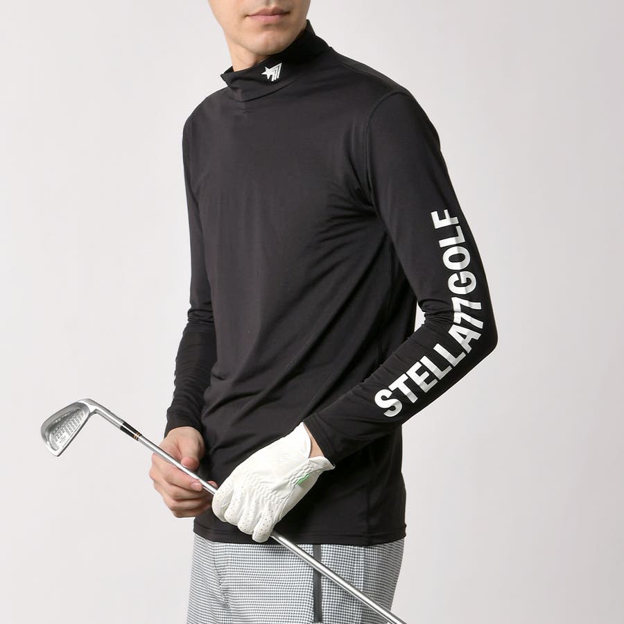 stella77golf 長袖ハイネック 裏起毛 XXLサイズ ブラック STELLA77GOLF】ハイネックインナー ゴルフウェア メンズ[品番