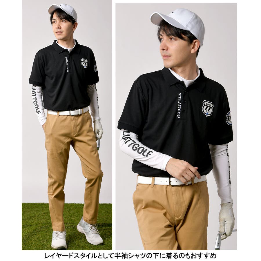 stella77golf 長袖ハイネック 裏起毛 XXLサイズ ブラック STELLA77GOLF】ハイネックインナー ゴルフウェア メンズ[品番