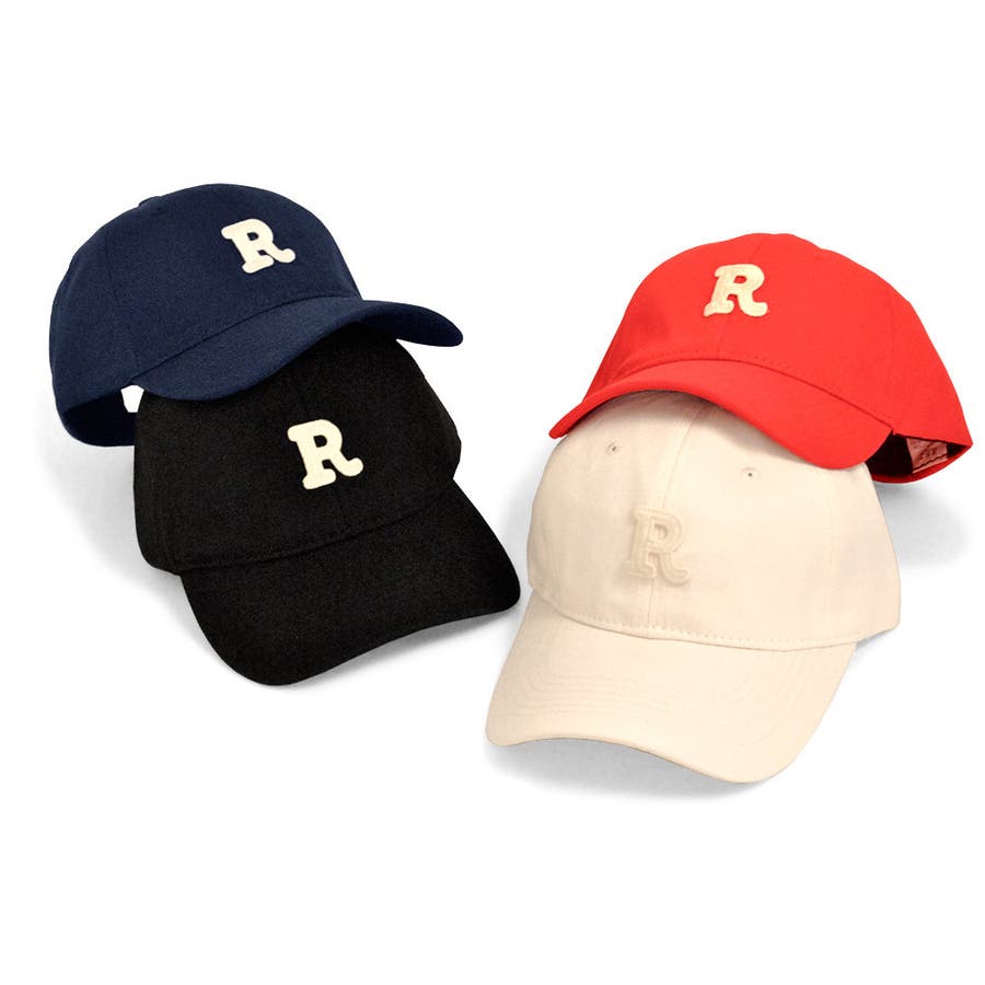 R英字刺繍ロゴ入りキャップ 帽子ベースボールキャップRロゴ 
