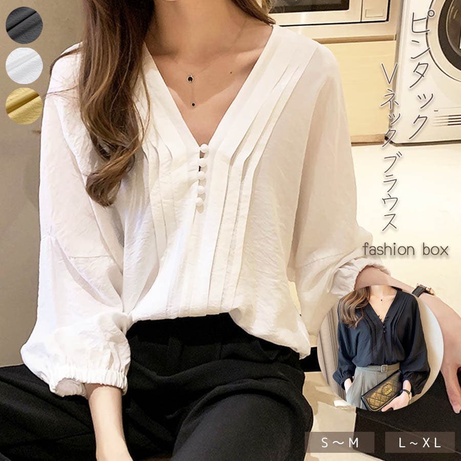 ピンタックvネックブラウス 21 ｓｓ 品番 Fsbw Fashion Box ファッションボックス のレディースファッション通販 Shoplist ショップリスト