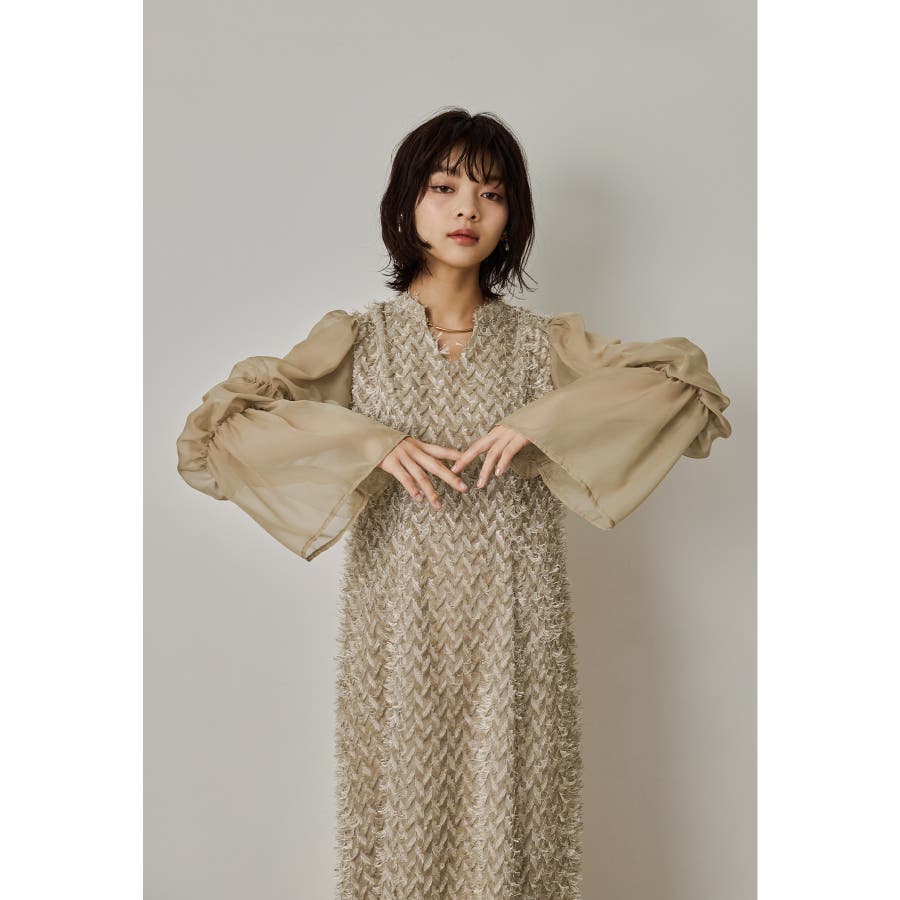 ニアナ niana 【低身長用サイズあり】ハイネックパネル刺繍レースドレス （ブラウン） -ファッション通販 FASHION WALKER