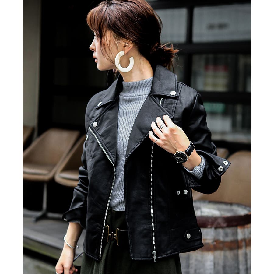 ライダースジャケット レディース レザージャケット 品番 Ft Fashion Letter ファッションレター のレディース ファッション通販 Shoplist ショップリスト