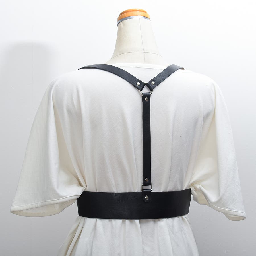フェイクレザーハーネス コルセット ハーネスベルト[品番：FM000006478  