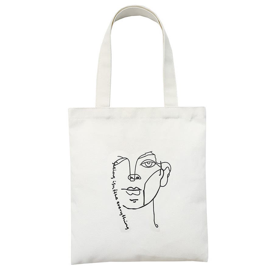 イラストプリントシンプルコットンキャンバストートシュールなアートプリント黒生成ナ 品番 Fm Felt Maglietta フェルトマリエッタ のレディースファッション通販 Shoplist ショップリスト