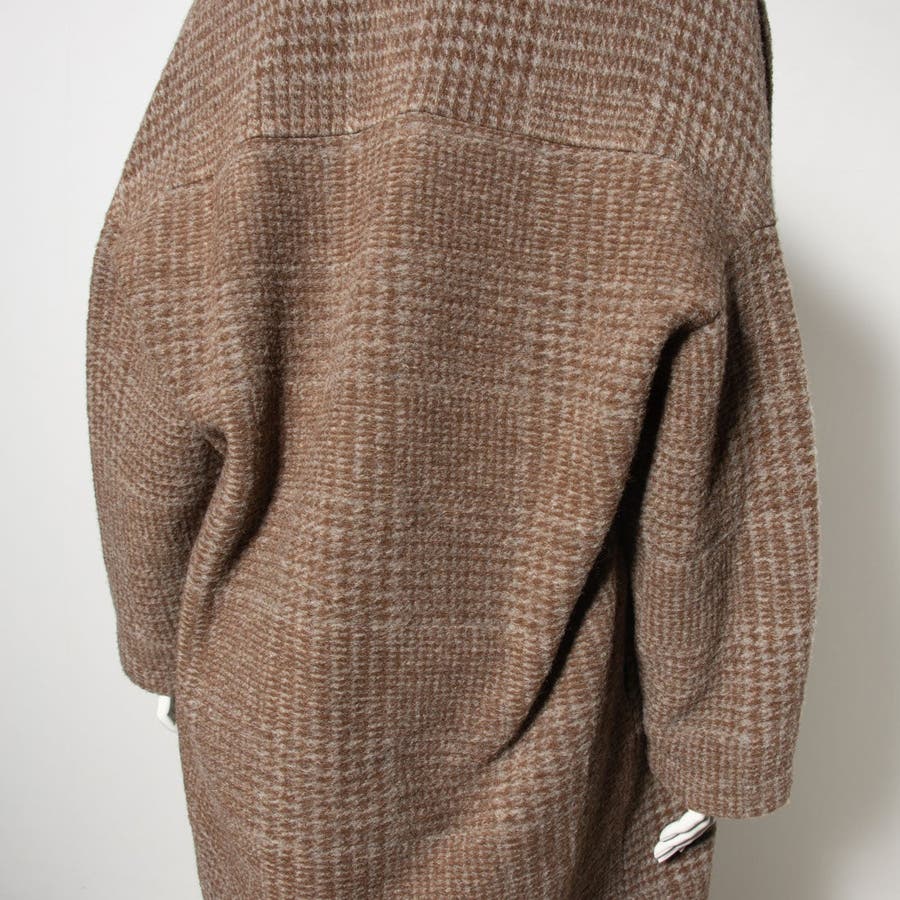 DOUX ARCHIVES】MAPELスライバーチェックロングガウンコート DOUX ARCHIVES】MAPELスライバーチェックロングガウンコート
