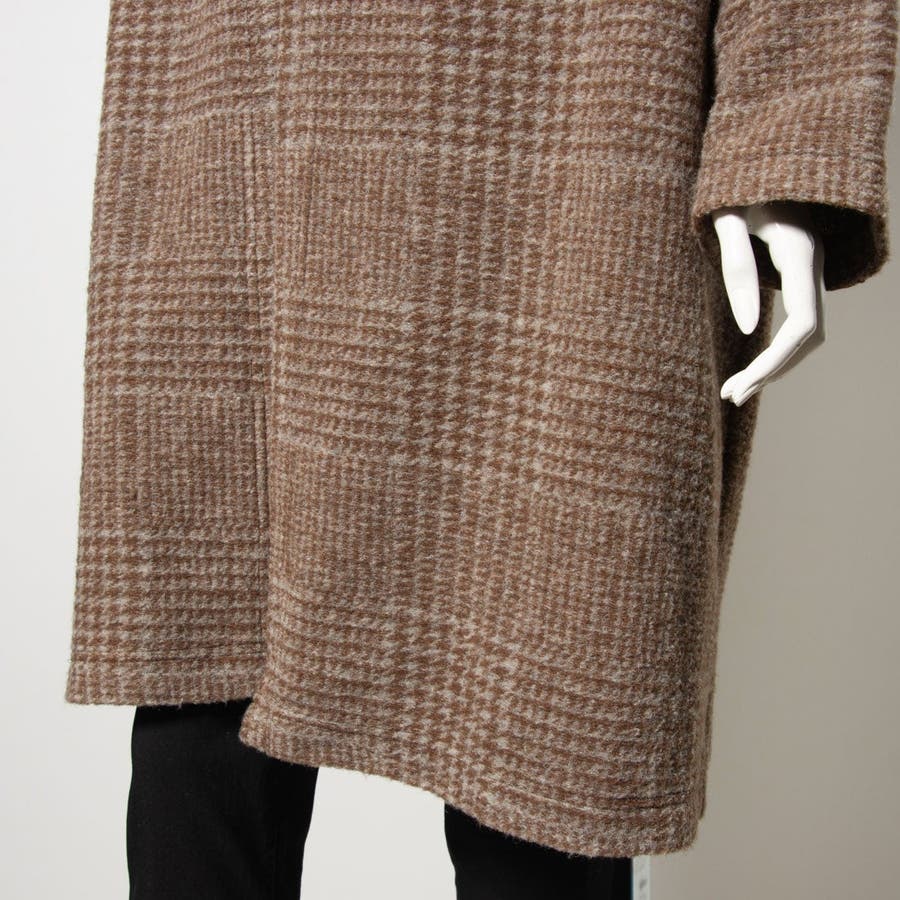 DOUX ARCHIVES】MAPELスライバーチェックロングガウンコート DOUX ARCHIVES】MAPELスライバーチェックロングガウンコート
