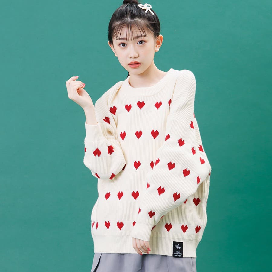 ハート柄BIGニット[品番：FOKK0021010]｜F.O.Online Store（エフオー