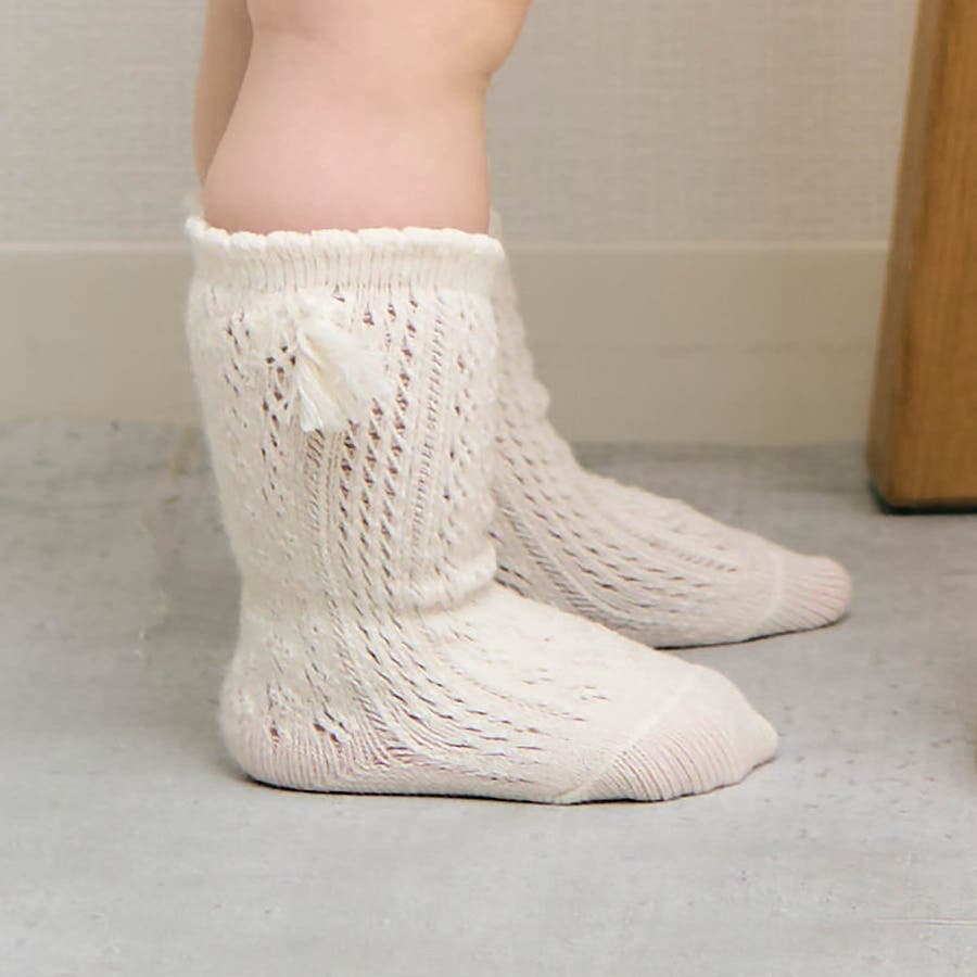 透かし編みベビーハイソックス[品番：FOKK0019383]｜F.O.Online