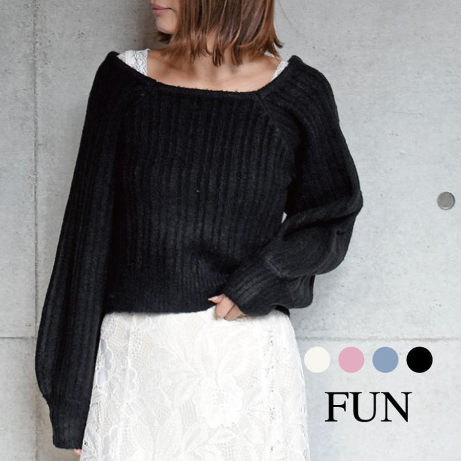 バックリボンニット[品番：TRNW0000116]｜FUN（ファン）の