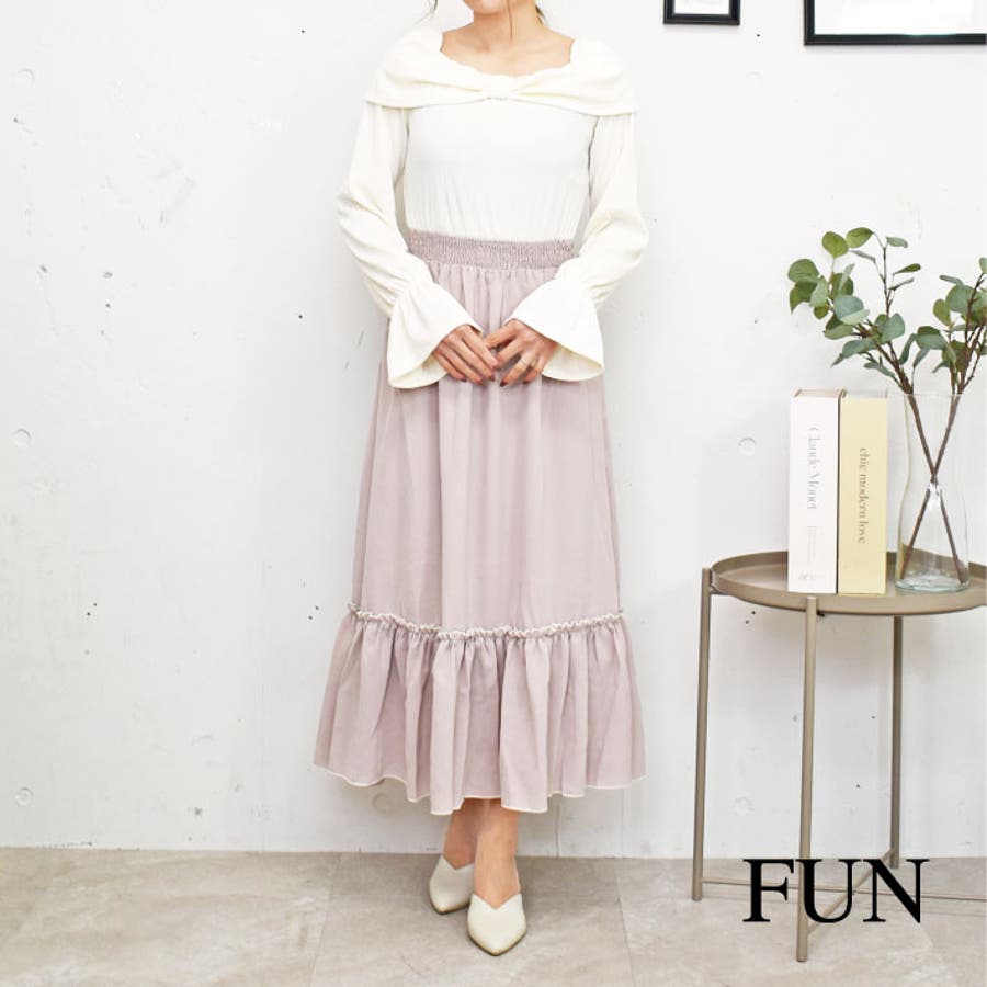 リボンティアードワンピース[品番：TRNW0001536]｜FUN（ファン
