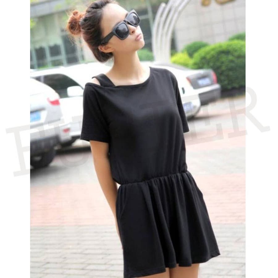 オフショル 肩出し 片側オフショルダー[品番：FI000001617]｜futier