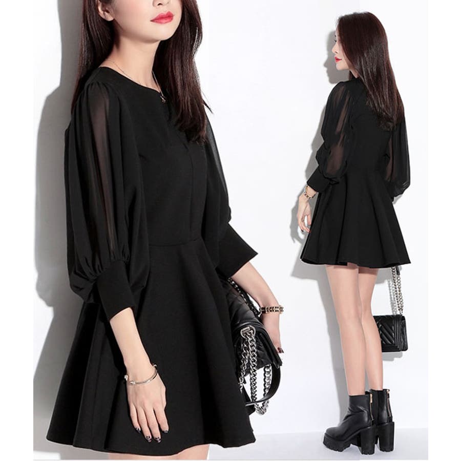 超歓迎 蝶々モチーフの軽やかデザイン ふんわり袖ブラックワンピース 海外正規品 Theblindtigerslidell Com