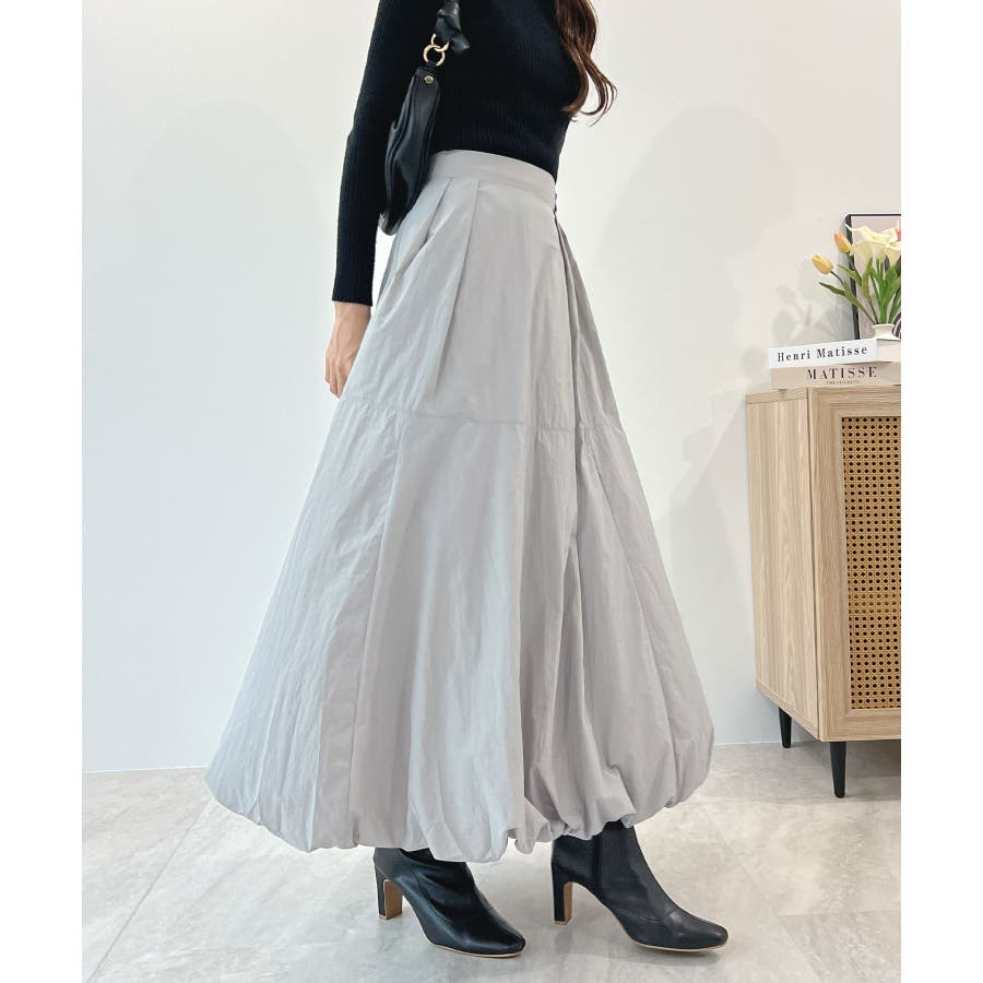 ふっくらシャカシャカ素材。バルーンロングスカート[品番