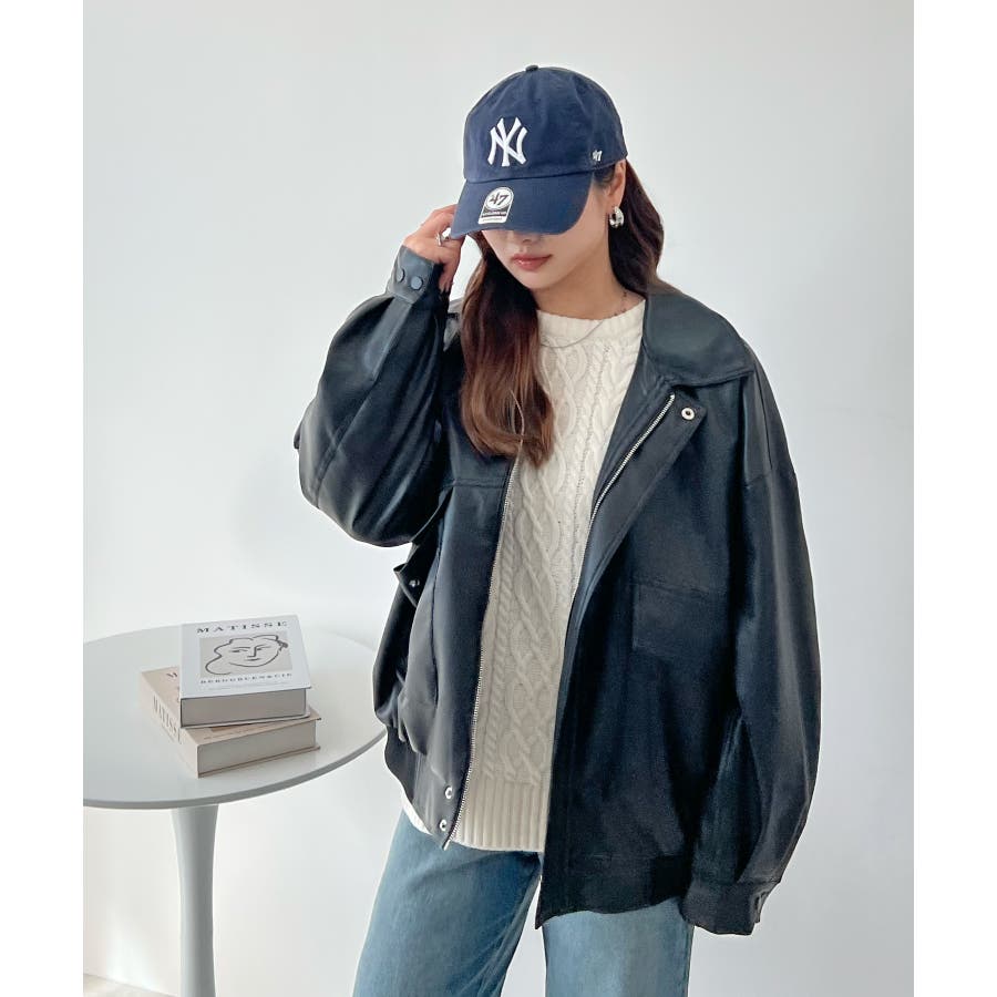 準新品 フェイク レザー ビンテージ風 ジャケット パープル系