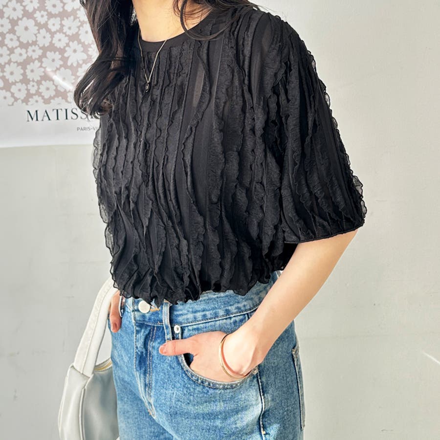 フリルカットソーTシャツ[品番：GERW0010969]｜GeeRA（ジーラ