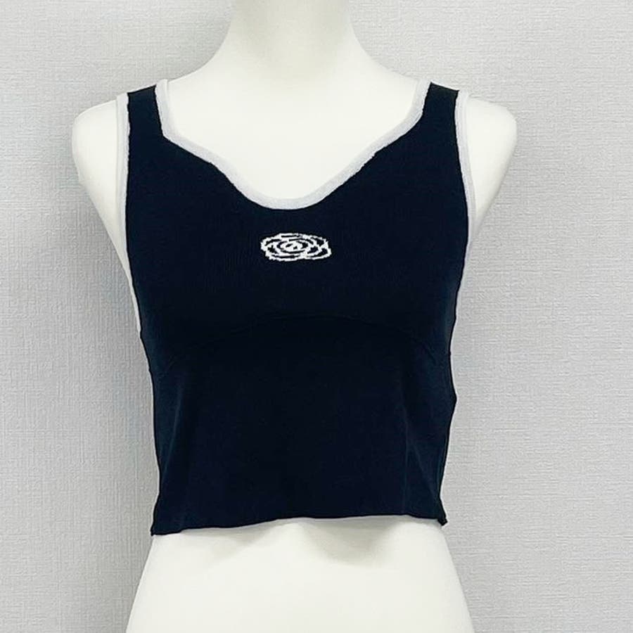 ワンポイントバイカラータンクトップ 10342[品番：XB000010605