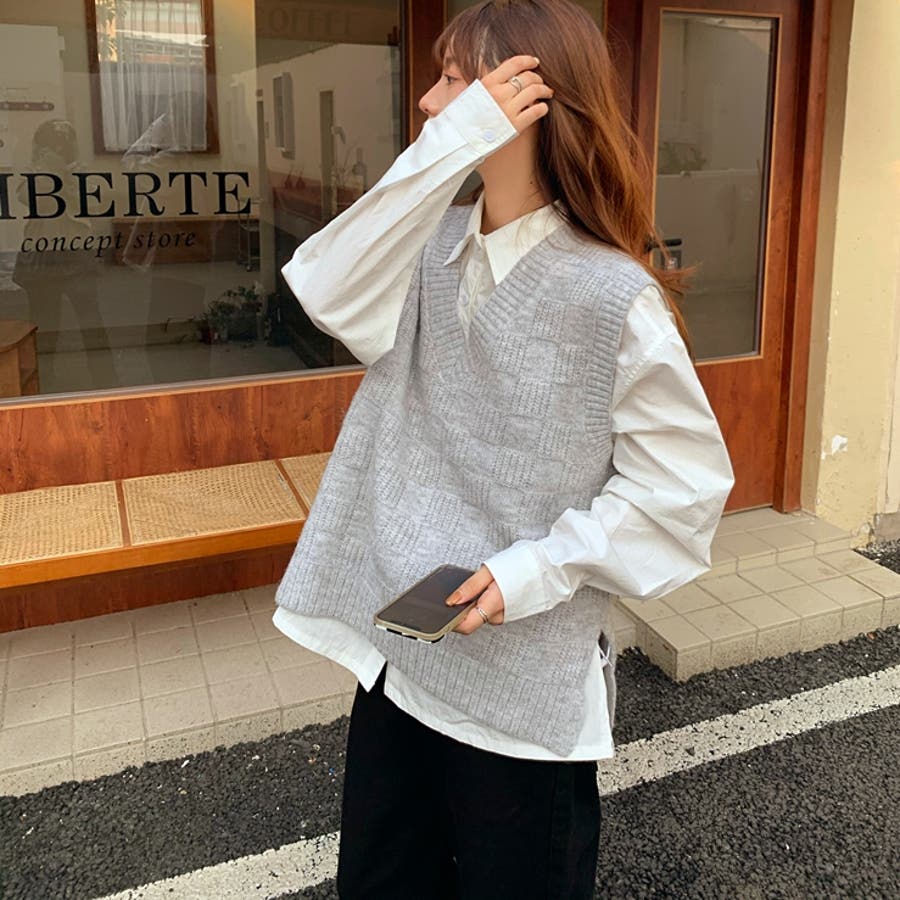 c.u.l（シーユーエル）の「【c.u.l:w】ブロックチェックニット