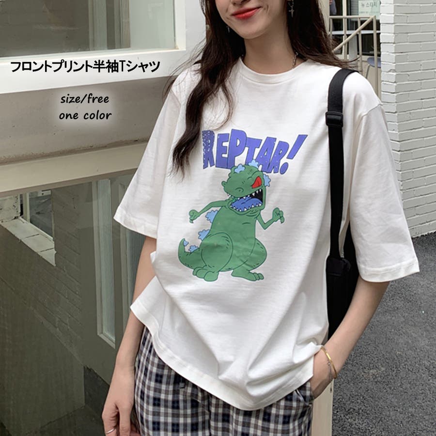 フロントプリント半袖Tシャツ 10186