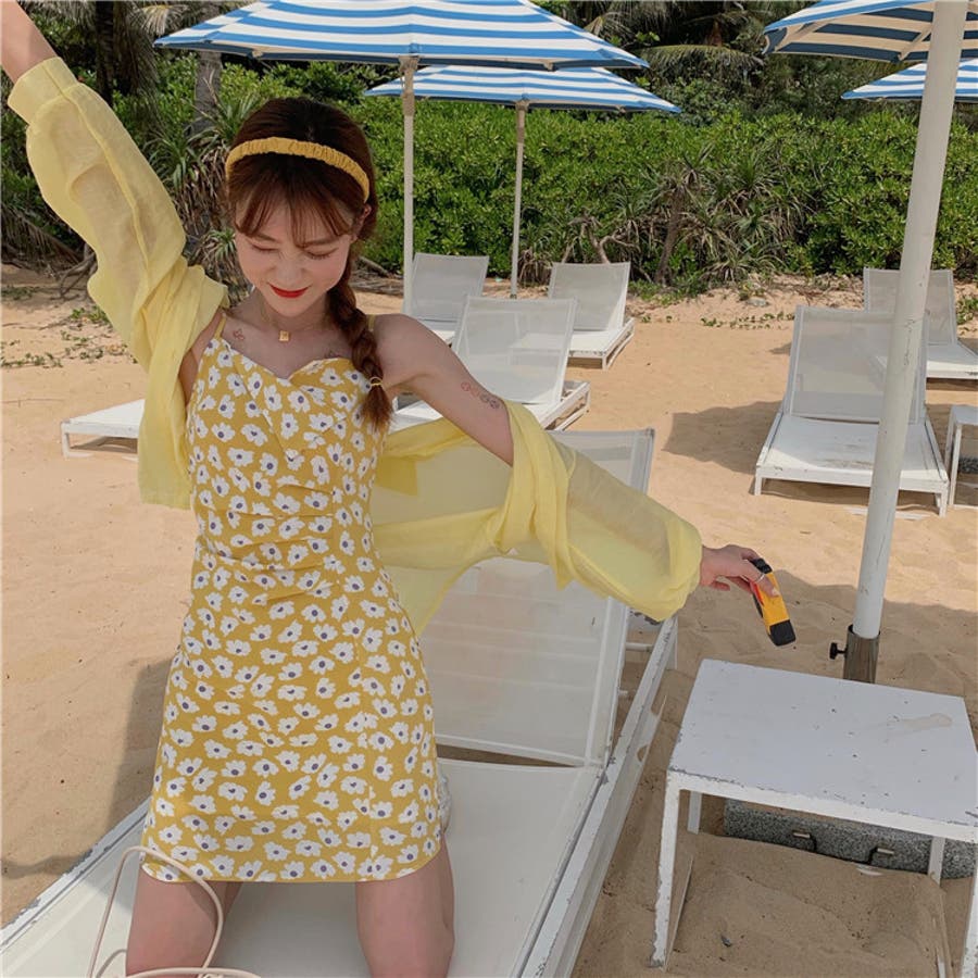 フラワープリントキャミソールミニワンピース 9213[品番