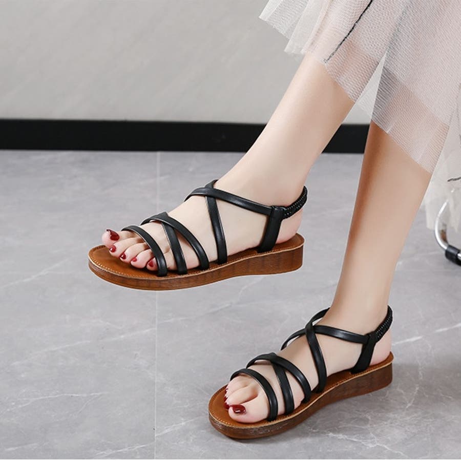 ストラップフラットサンダル 9417[品番：XB000009698]｜G&L Style