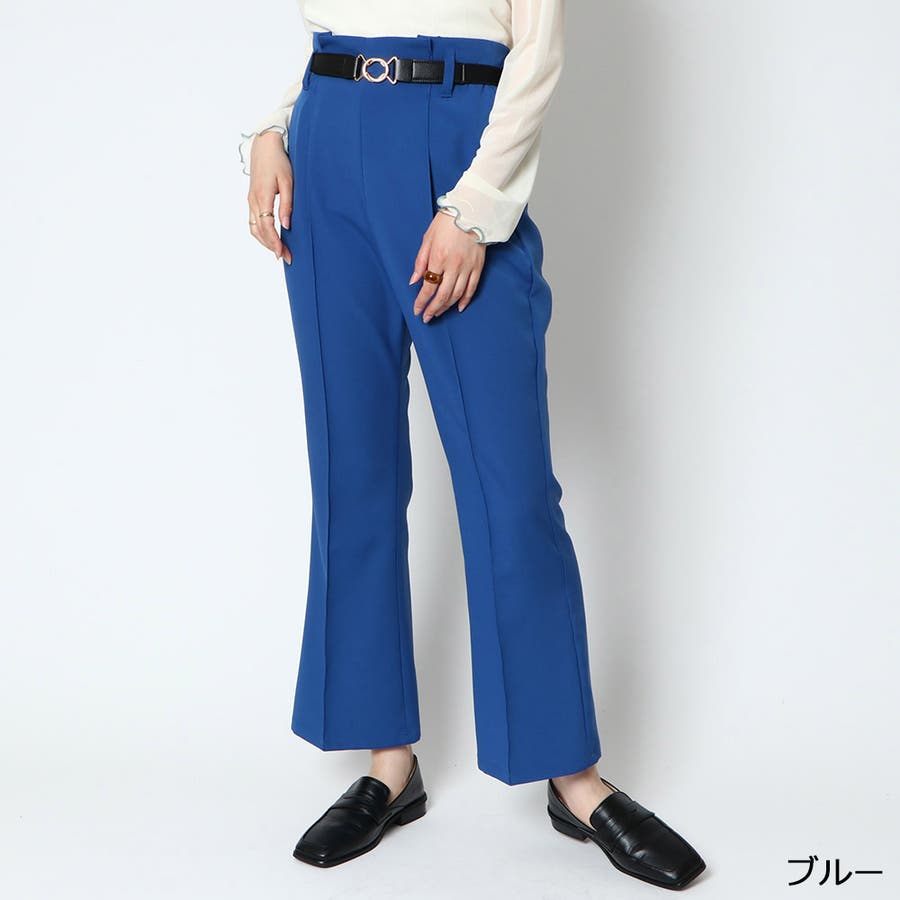 ビットベルト付きセンタープレスフレアパンツ（スラックス