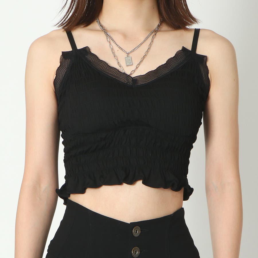 専用 レースシャーリングトップ LED.TOKYO | 【led.tokyo】LACE SHIRRING TOPS/レースシャーリング