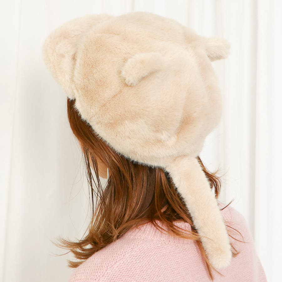 Amazon | URSFUR 猫耳帽子 パンダ耳 毛皮帽子 パイロット帽