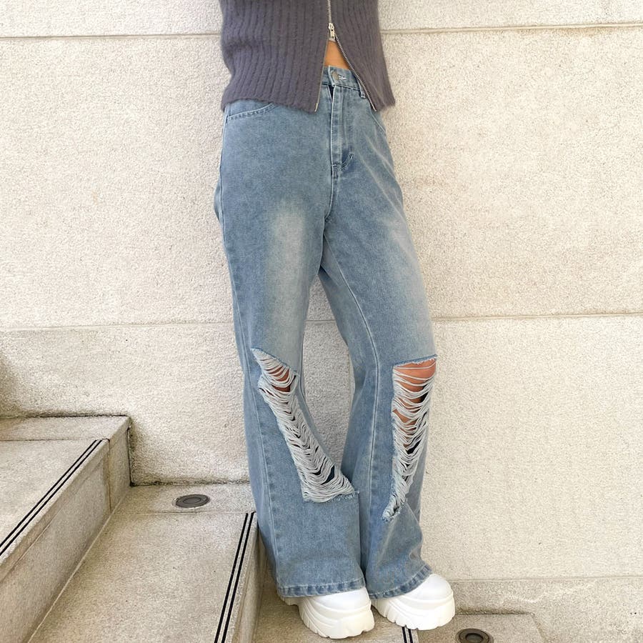 フレアーダメージデニムパンツ[品番：GORW0009680]｜GORGE