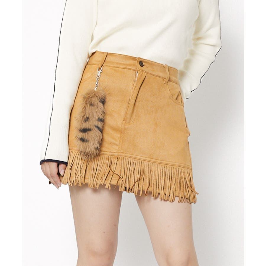 スエード調×フリンジ》レディース ミニスカート ウエスタン 秋冬[品番
