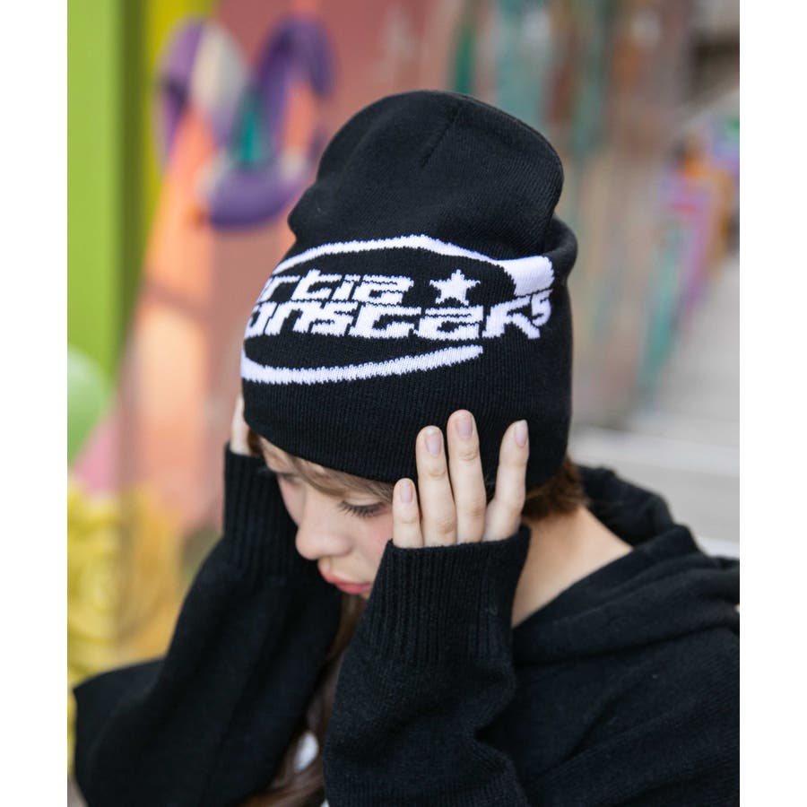 ロゴジャガード×ストリート》厚手ニットビーニー 秋冬◎[品番