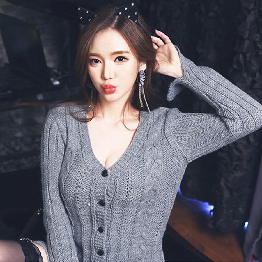 大きくあいた胸元のざっくりニット ワンピースドレス 品番 Gxaw Graxia グラシア のレディースファッション通販 Shoplist ショップリスト