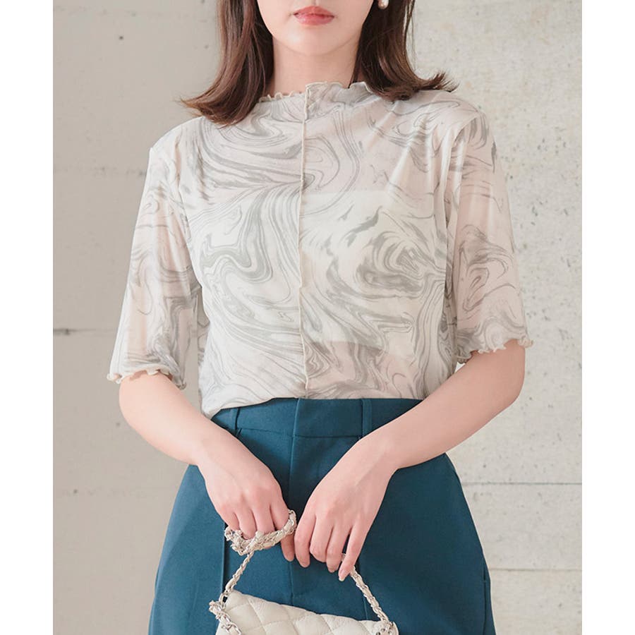 マーブル柄シアートップス シアー インナー[品番：GW000004304]｜Growing  Rich（グローウィングリッチ）のレディースファッション通販｜SHOPLIST（ショップリスト）