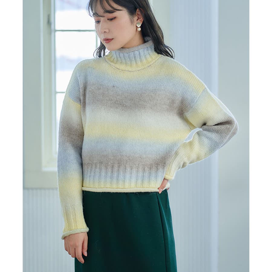 グラデーションハイネックニット ニット レディース[品番 グラデーションハイネックニット ニット レディース[品番