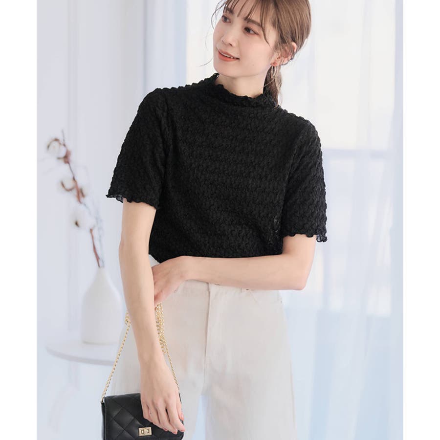 ARCHIVIO 半袖トップス ポコポコジャガード半袖トップス トップス 半袖[品番