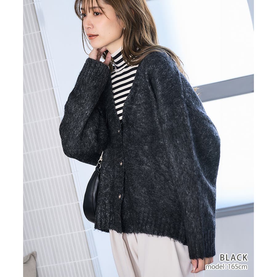 超美品 OHGA オーガ シャギー コーディガン グレー 2023AW