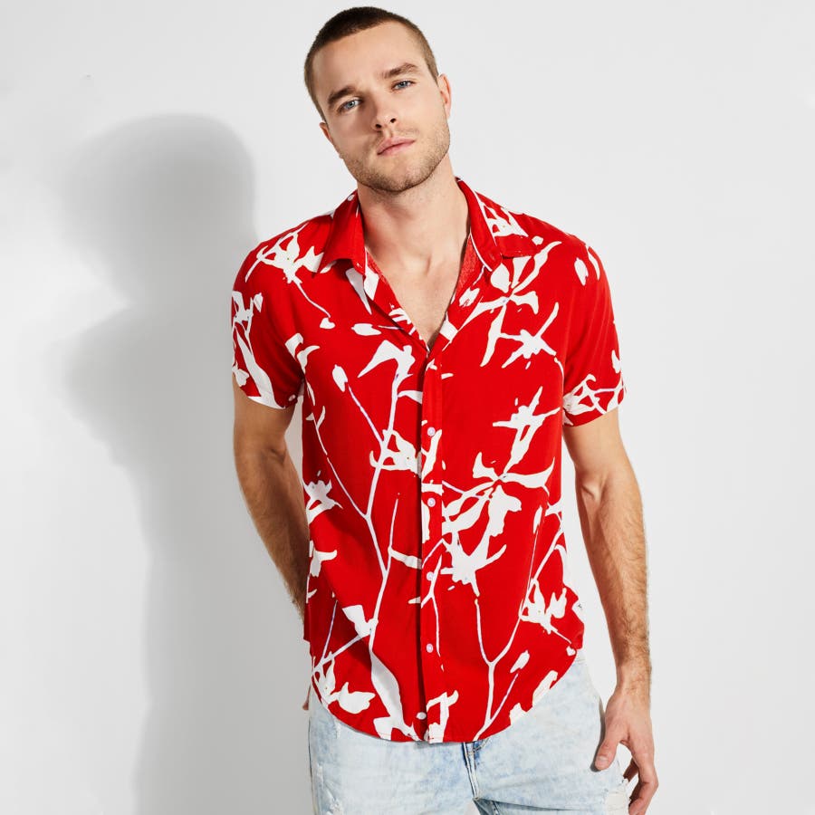 メンズウェア rogan GUESS] ROGAN ORCHID-PRINT SHIRT[品番：GUEW0003676]｜GUESS【MEN