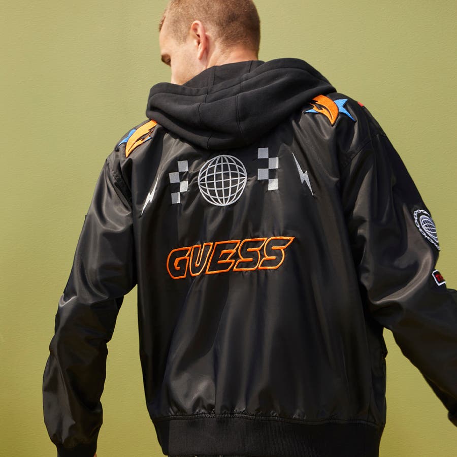 GUESS] NYLON HOODED PATCH JACKET[品番：GUEW0004006]｜GUESS【MEN