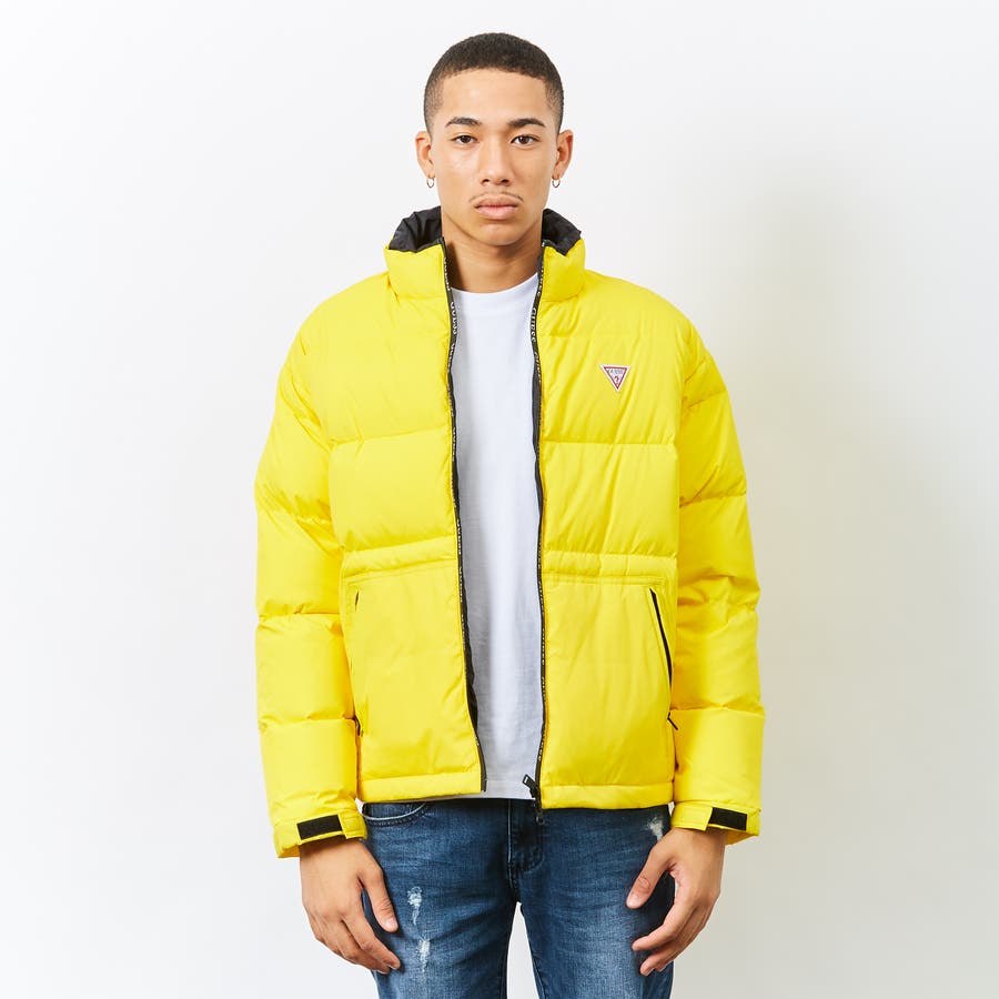 GUESS オレンジ ダウンジャケット ファー付き