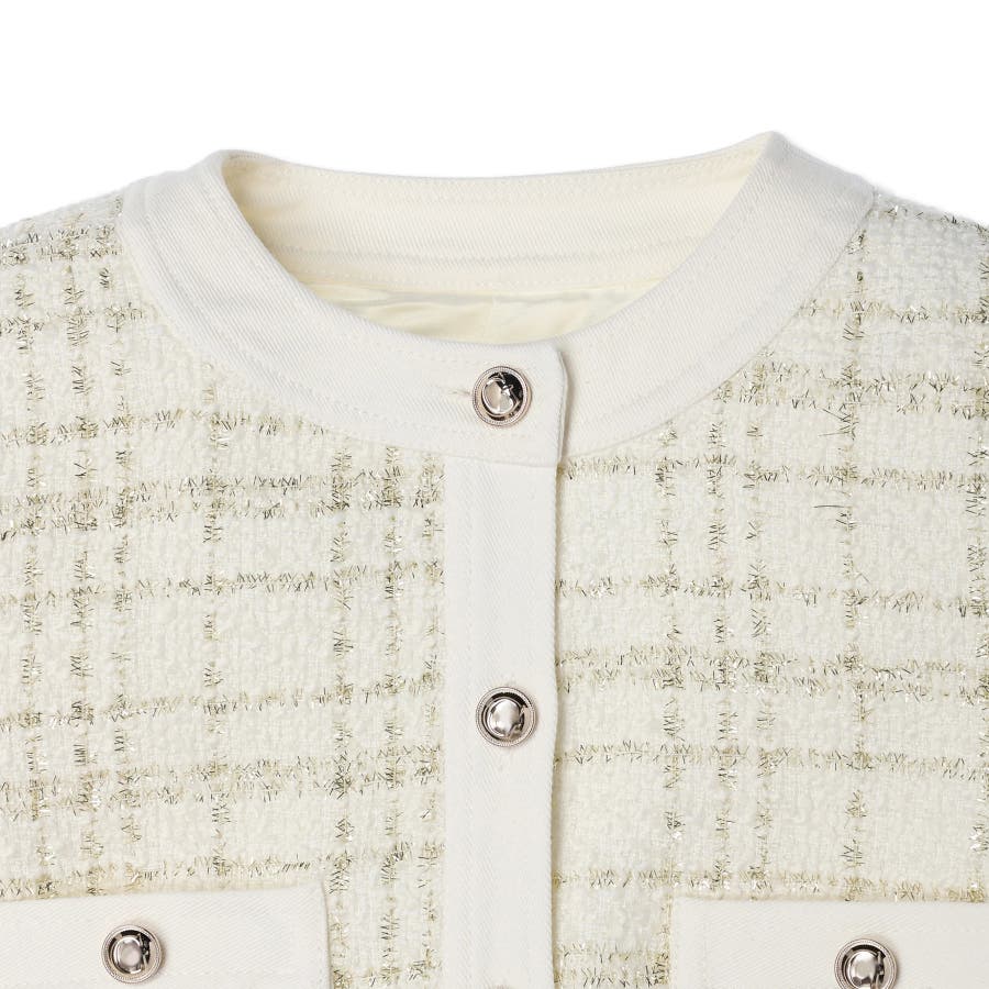 GUESS] Clarissa Metallic Tweed Jacket[品番：GUEW0008928]｜GUESS