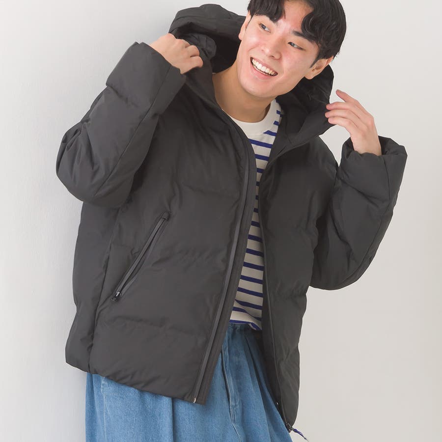 【OMNES】メンズ撥水加工シームレスファイバーダウンブルゾン