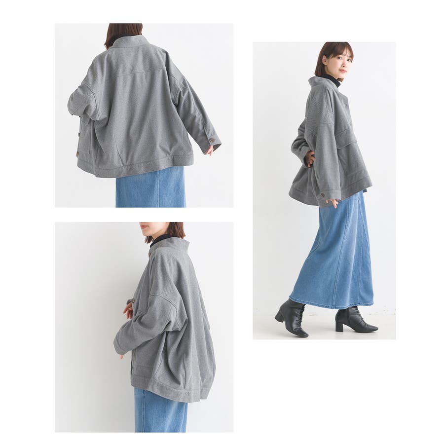 OMNES】フェイクウールヘリンボーンオーバーサイズショート OMNES】フェイクウールヘリンボーンオーバーサイズショート