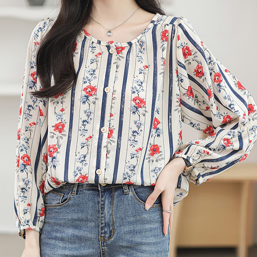 大人上品花柄ブラウストップス[品番：HERW0005697]｜WITCH