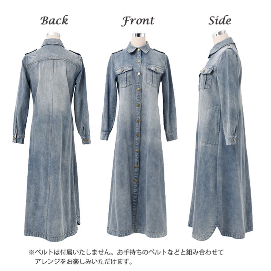 ワンピース デニムワンピース マキシ丈ワンピース ロング