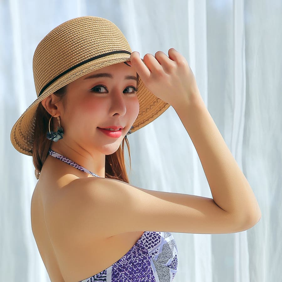 帽子、麦わら帽子、レディース、UVカット、紫外線防止、ストロー